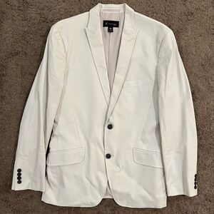 INC International Concepts White Sport Coat with Notched Lapels SZ M